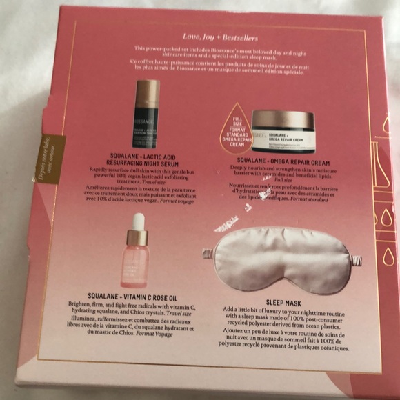 Biossance Love, Joy + Bestsellers 3PC Kit Squalane Oil, Cream & Night Serum NIB - Picture 15 of 16